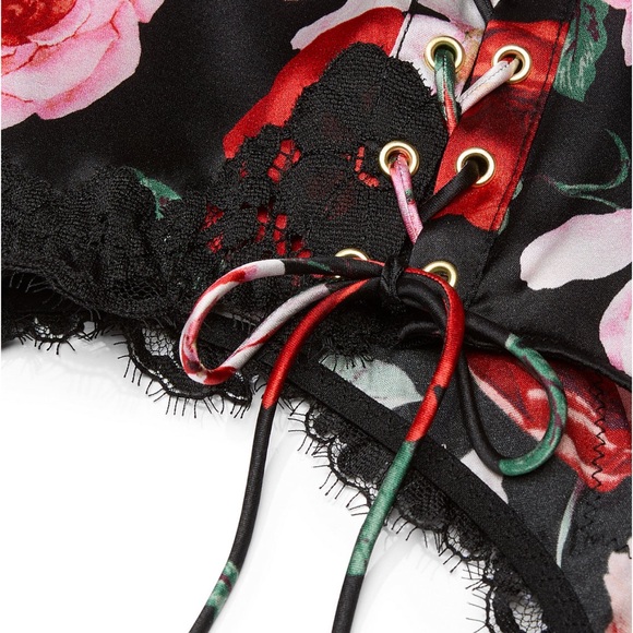 VS Very Sexy Atelier floral Satin Lace-Trim High-Waist Brief Panty - Picture 3 of 10